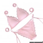 AMOFINY Women's Fashion Swimwear Sexy Push-Up Padded Bra Beach Halter Bikini Set Swimsuit Pink B07NL6L8NY